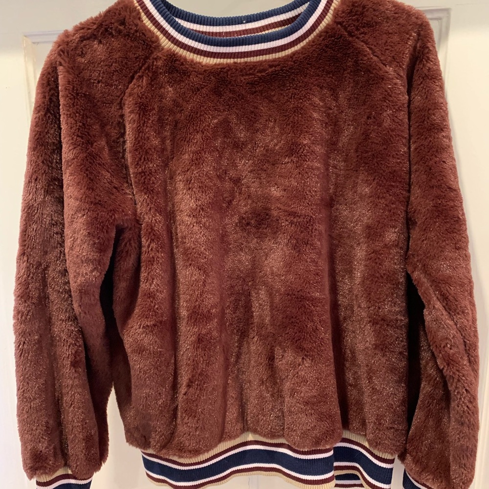 Zara faux fur sweatshirt